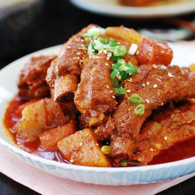 Korean Kimchi Braised Pork Ribs