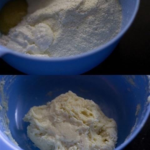 Avoid kneading or mixing it too carefully, as it will make the dough hard.