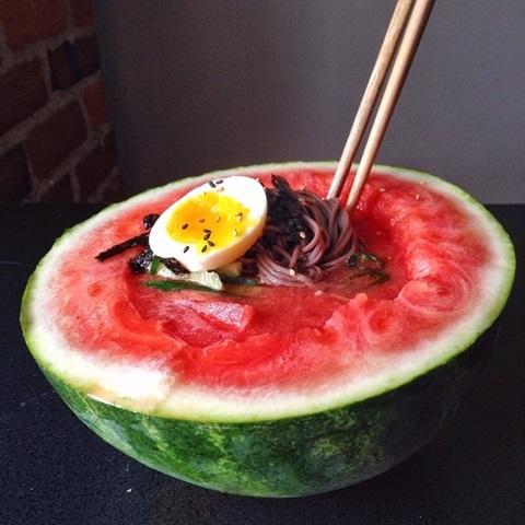 finished watermelon soba noodle