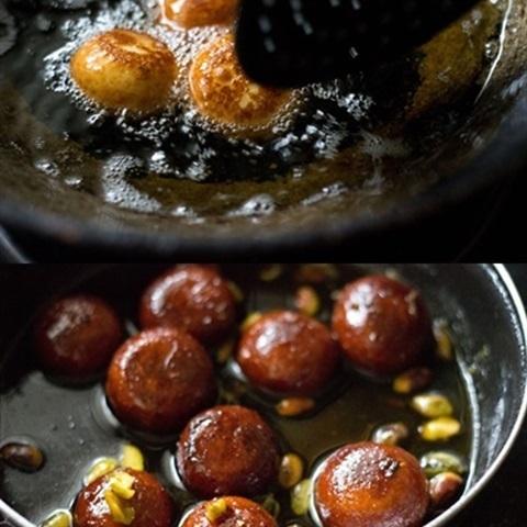 let the cooked dough balls cool down and then have them immersed in the sugar mixture