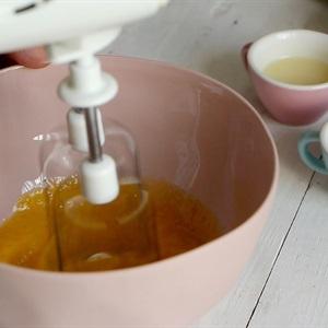 use the electric mixer to beat the mixture