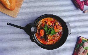 curry with duck, sweet potato, and carrot