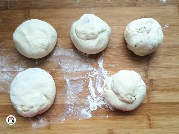 divide the dough into smaller parts