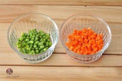 wash peas and cut dice carrot