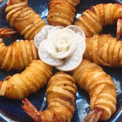 how to make fried shrimps with potatoes