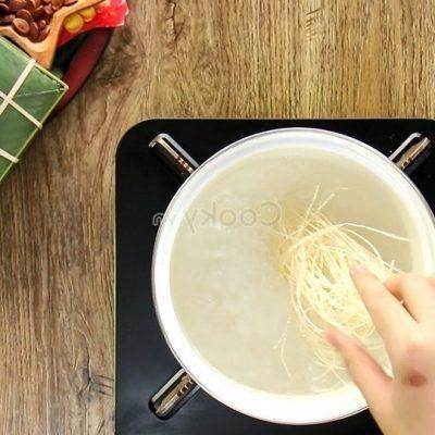 soak noodles in hot water