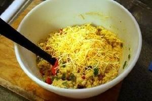 mix with bell pepper and corn seeds