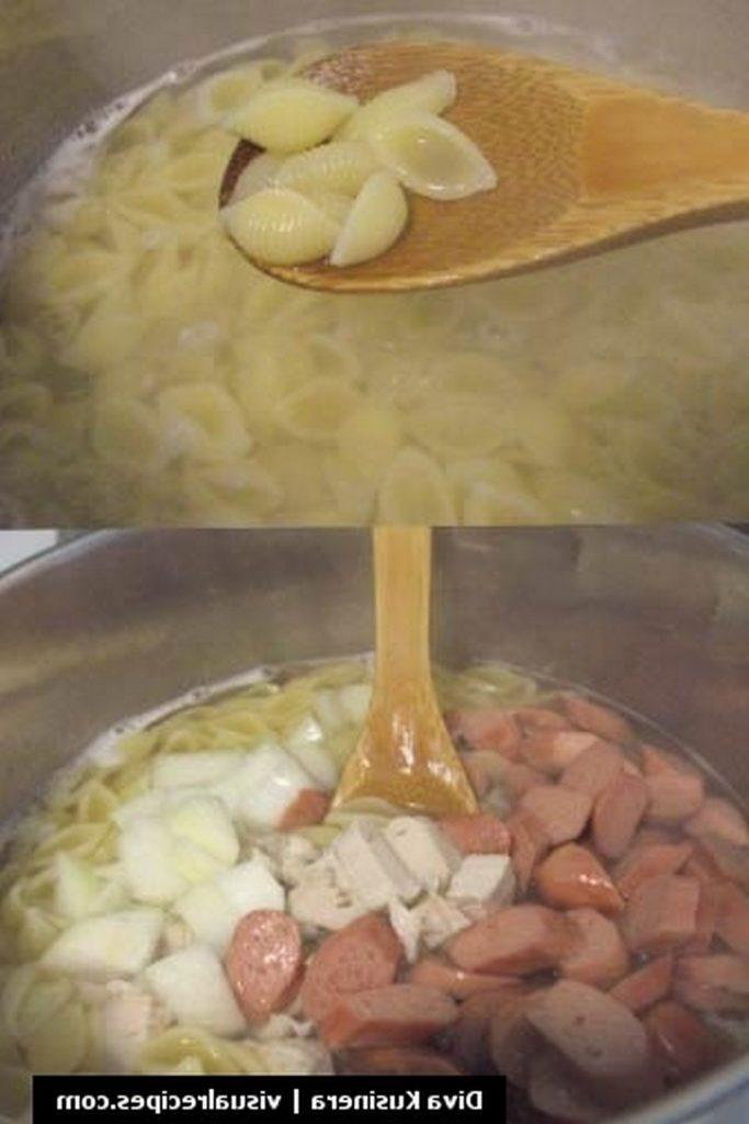 add onions and sausages